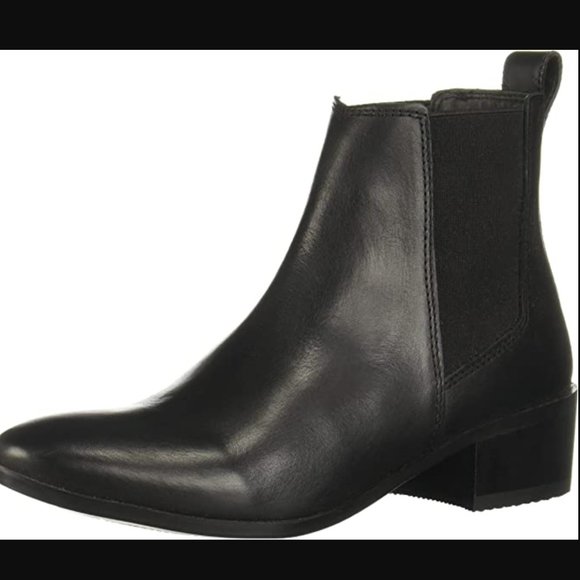 Steve Madden Dover Leather Ankle Boots Black - Picture 2 of 8